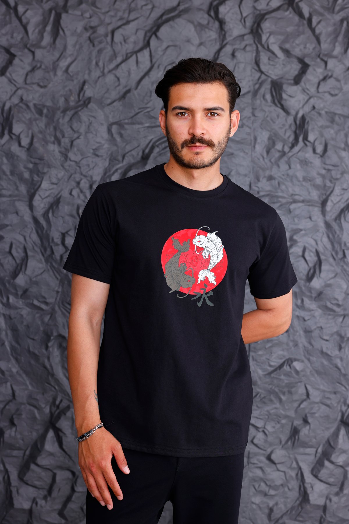'Ethernity' Baskılı Basic T-shirt
