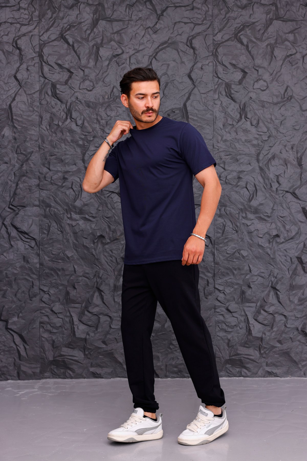 Basic T-shirt Eşofman Takımı - Lacivert