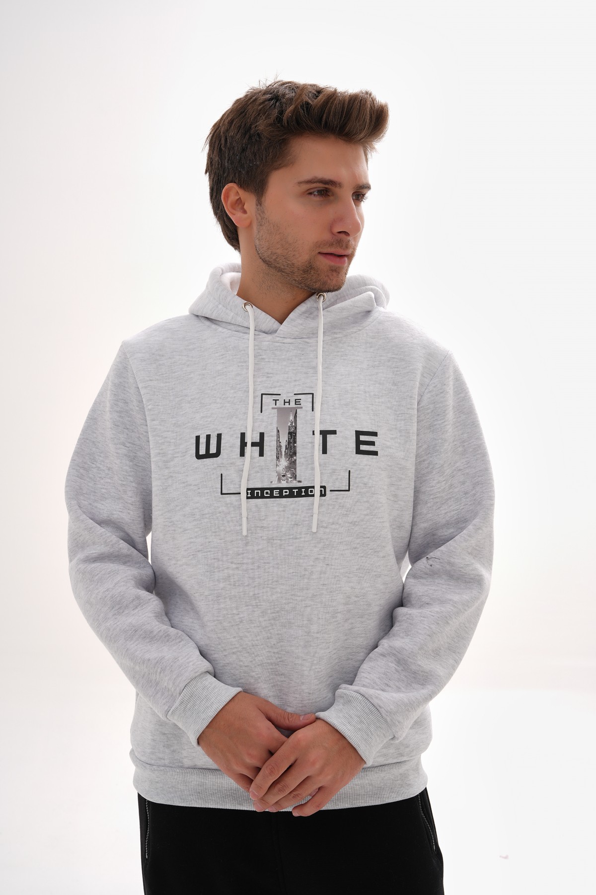 'The White Inception' Baskılı Kapüşonlu Sweatshirt