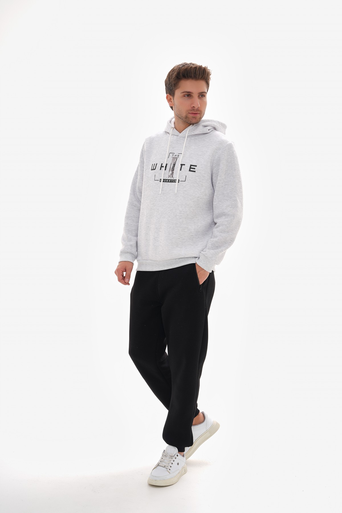 'The White Inception' Baskılı Kapüşonlu Sweatshirt