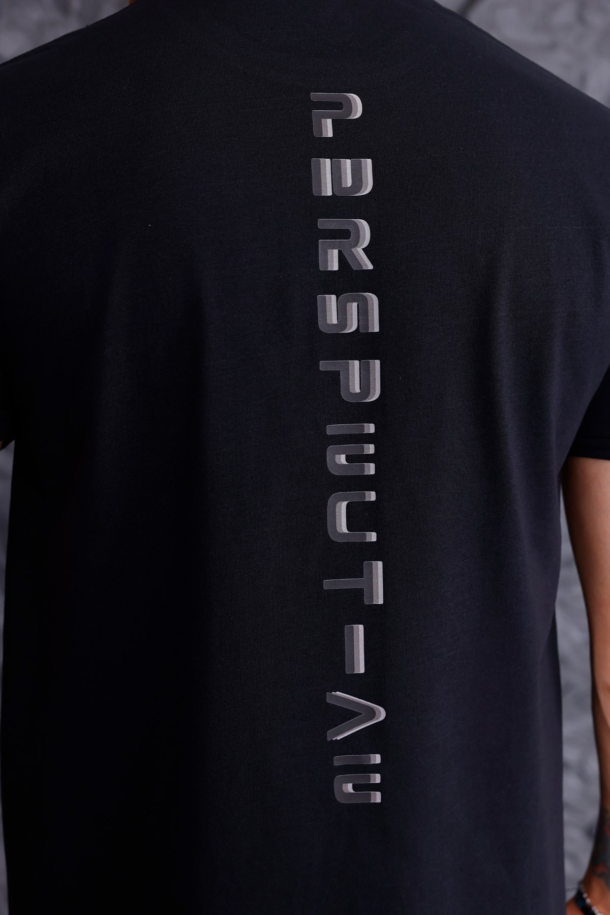 'Perspectıve' Baskılı Basic T-shirt