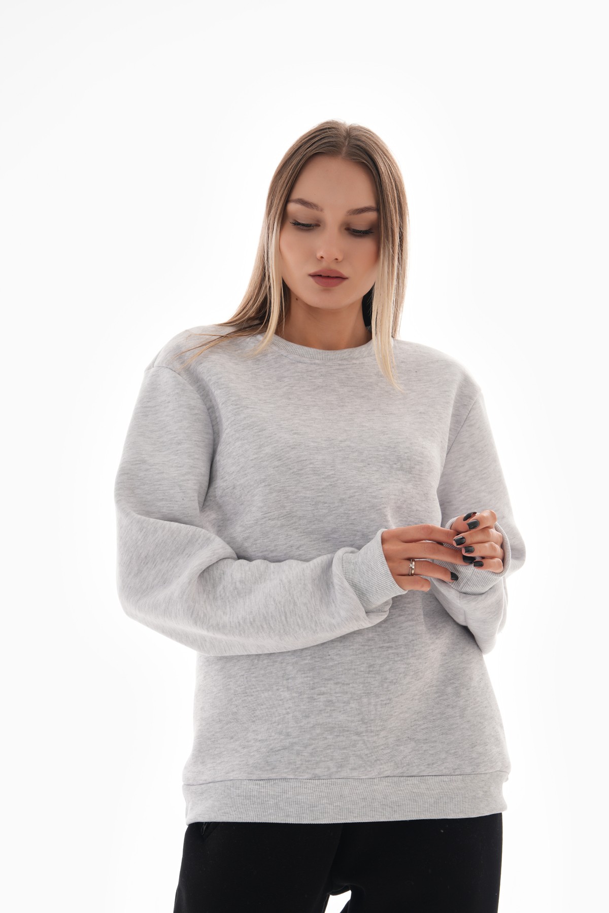 Sıfır Yaka Oversize Sweatshirt