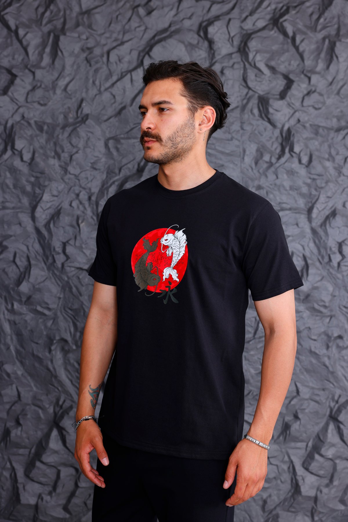 'Ethernity' Baskılı Basic T-shirt