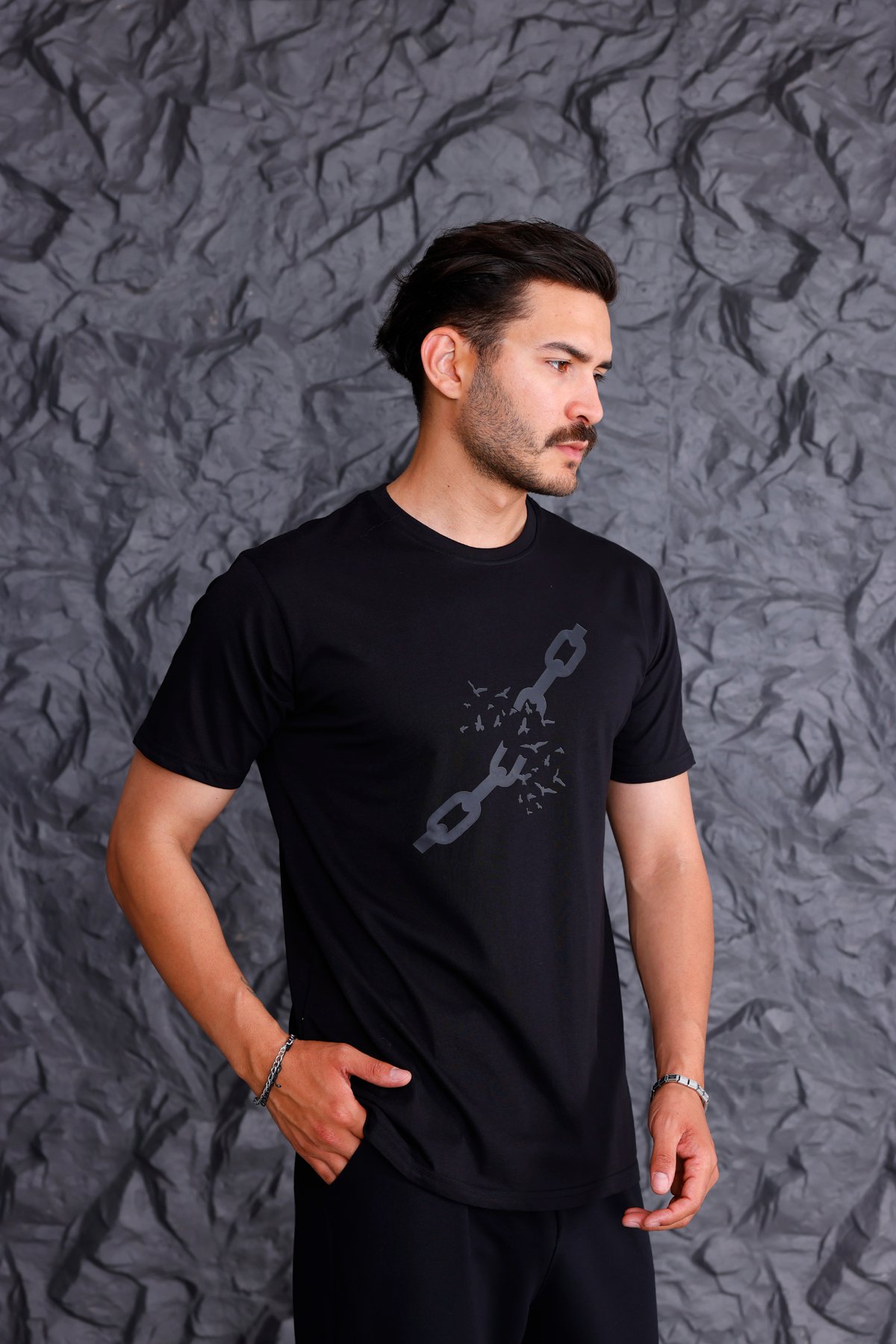 'Freedom' Basic T-shirt Eşofman Takımı