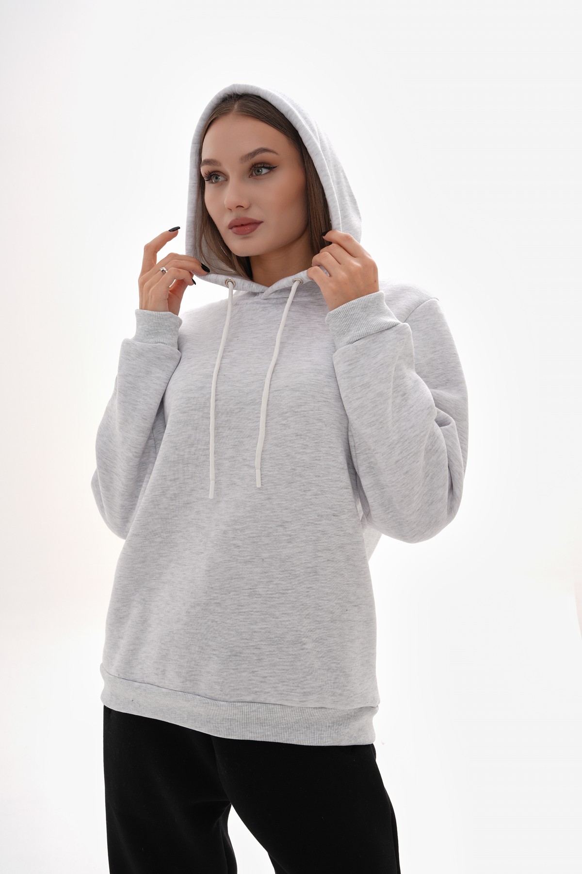 Kapüşonlu Oversize Sweatshirt - Karmelanj