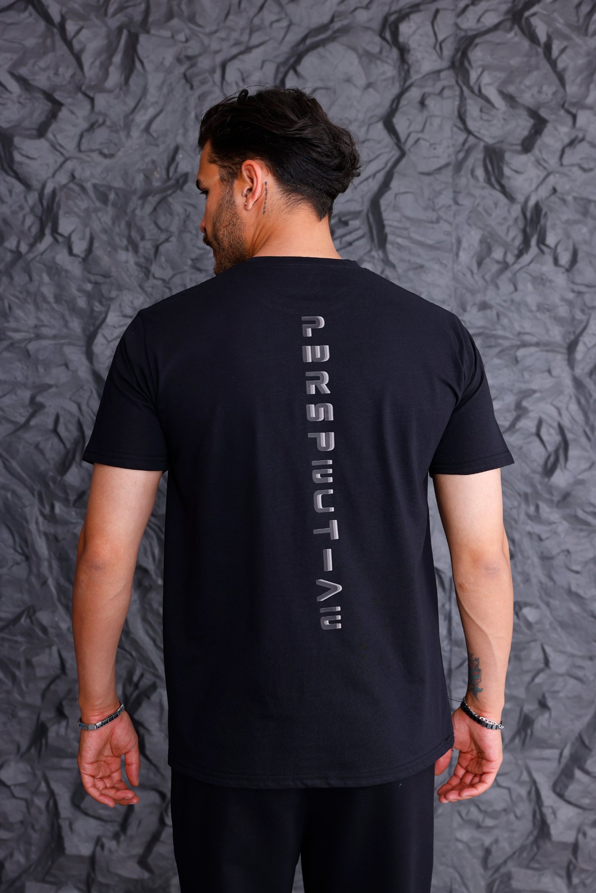 'Perspectıve' Baskılı Basic T-shirt