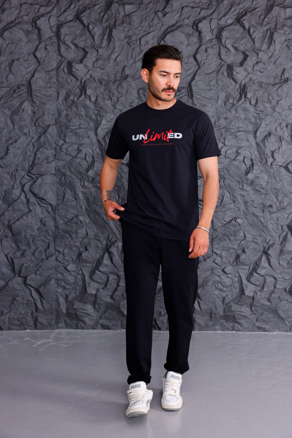'Unlimited' Basic T-shirt Eşofman Takımı