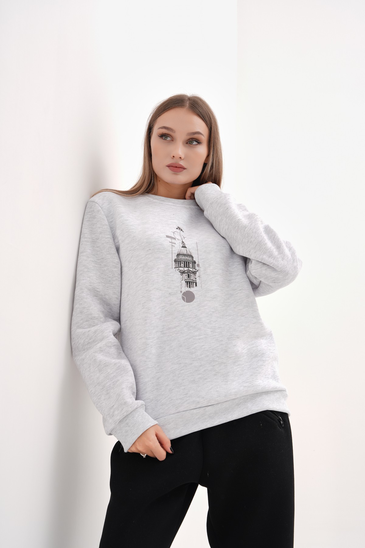 ‘St. Paul’ Baskılı Sıfır Yaka Sweatshirt