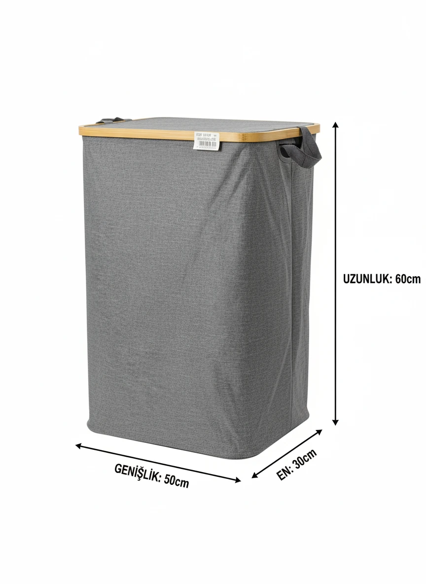 Bambu Kumaş 50 Litre Çamaşır Sepeti