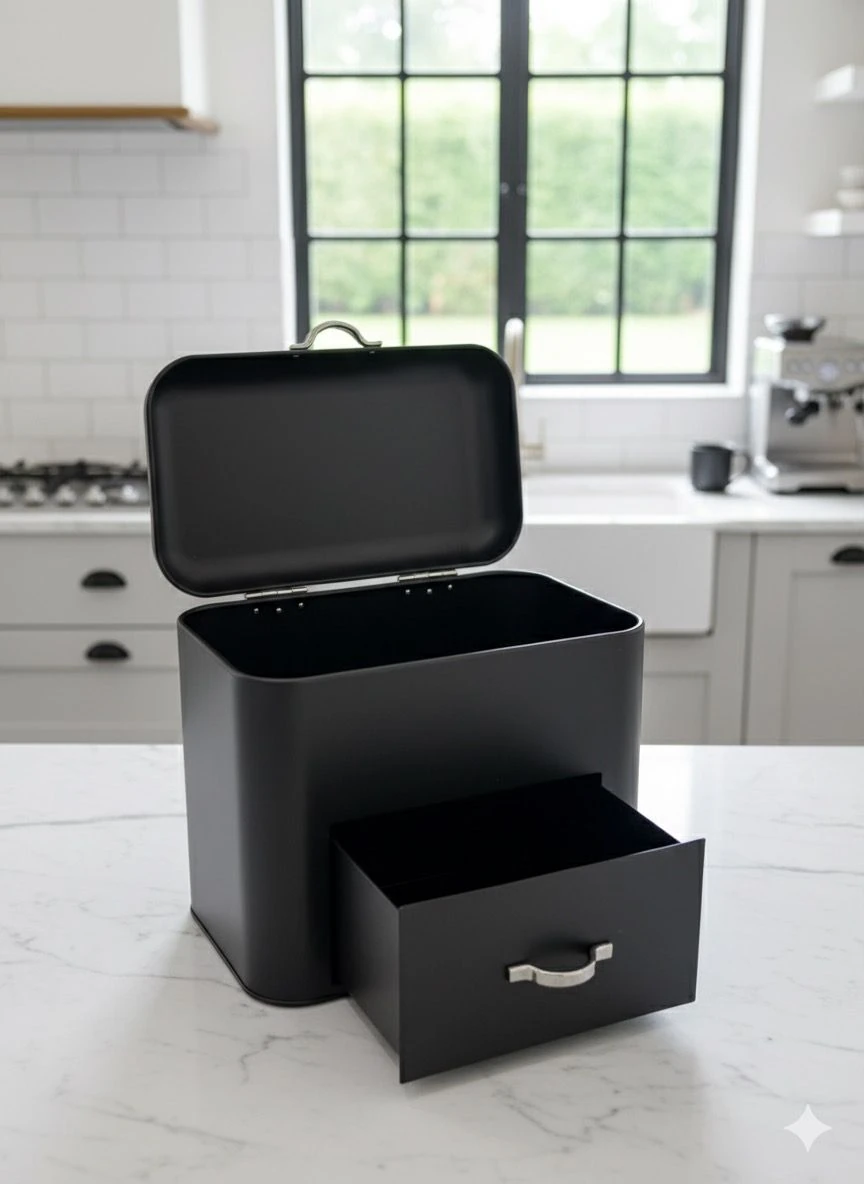 2 Bölmeli Metal Organizer Ekmeklik 