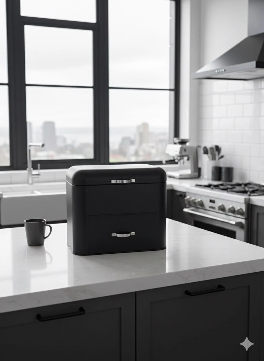 2 Bölmeli Metal Organizer Ekmeklik 