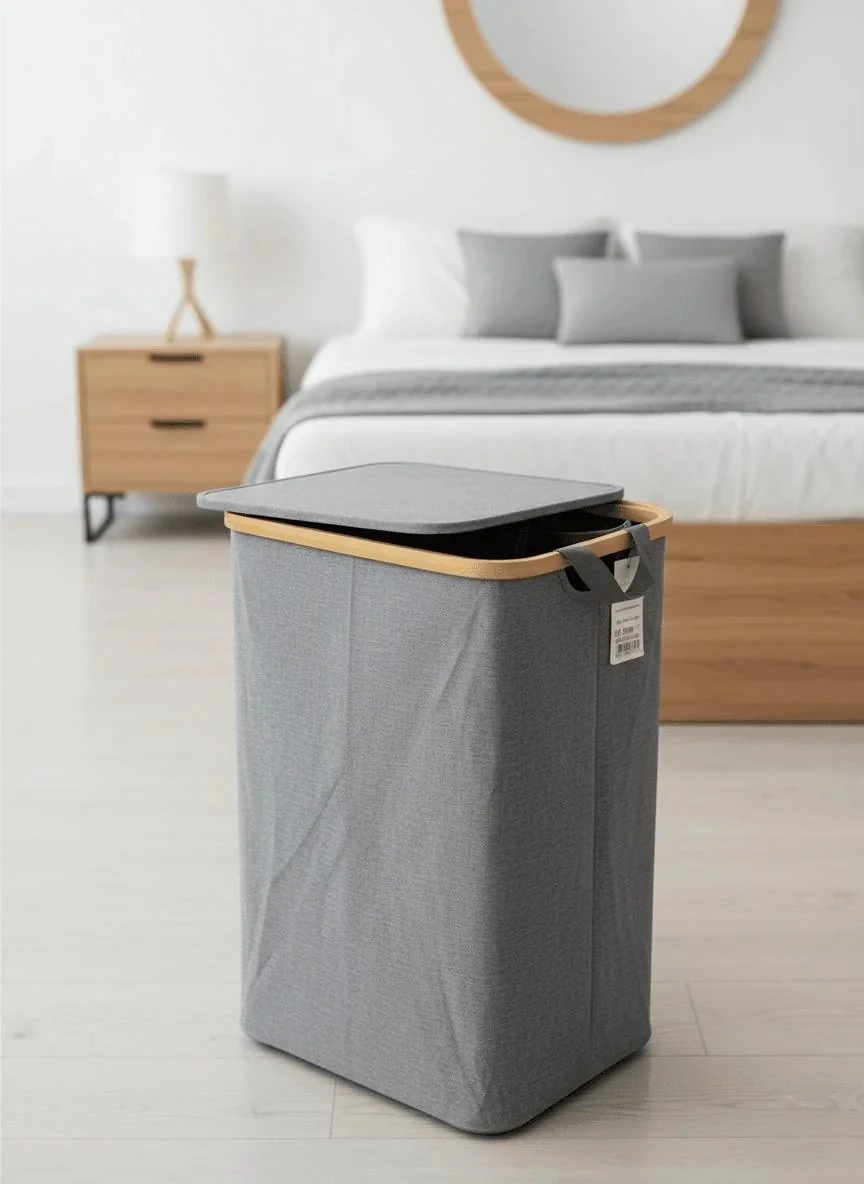 Bambu Kumaş 50 Litre Çamaşır Sepeti