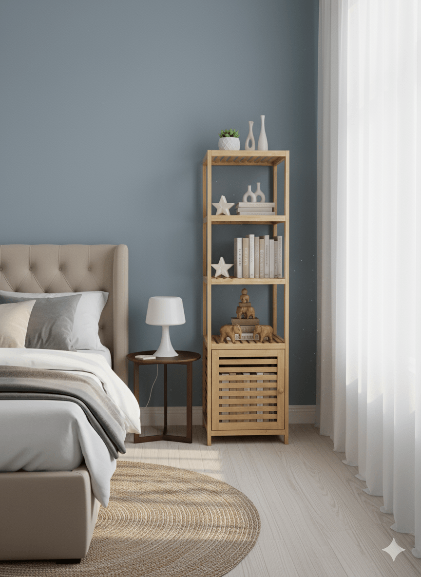 Bambu 4 Katlı Kapaklı Raf