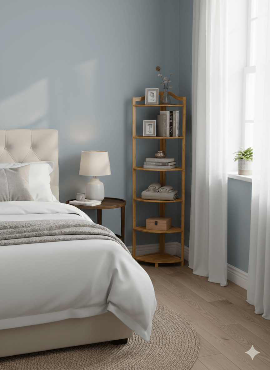 Bambu 6 Katlı Köşelik Raf