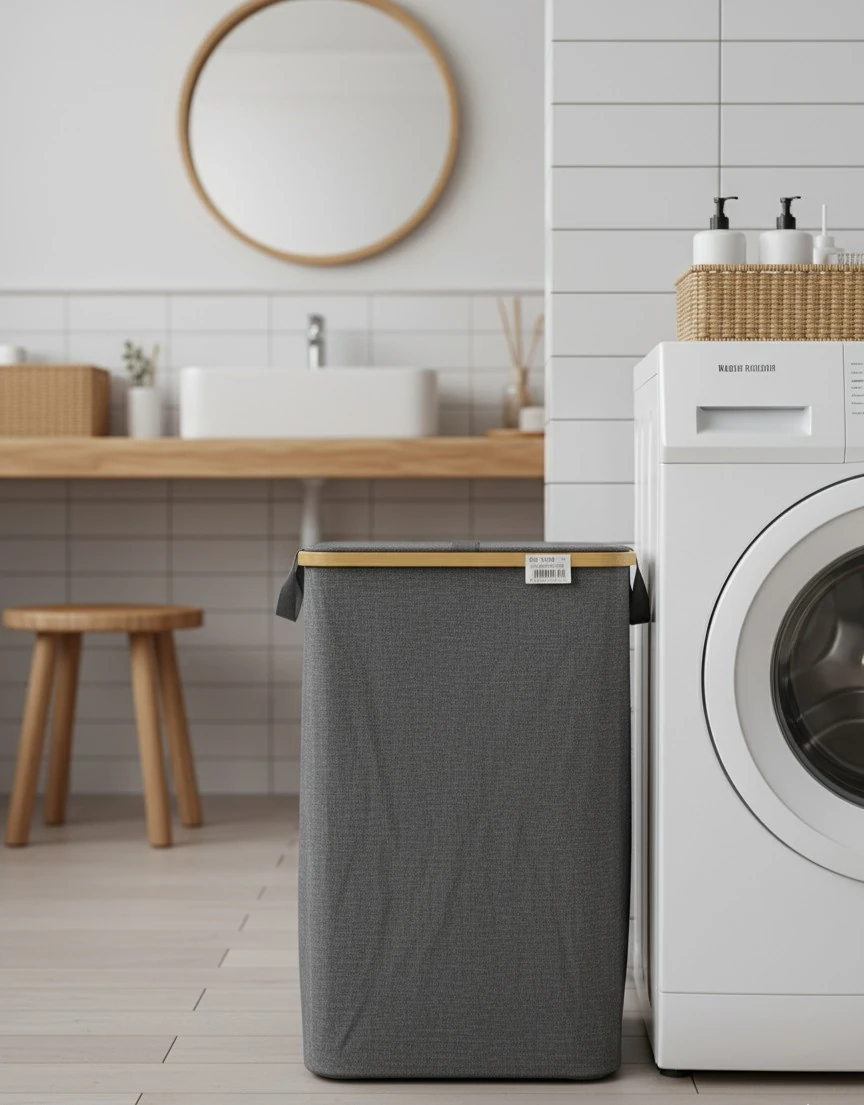 Bambu Kumaş 50 Litre Çamaşır Sepeti