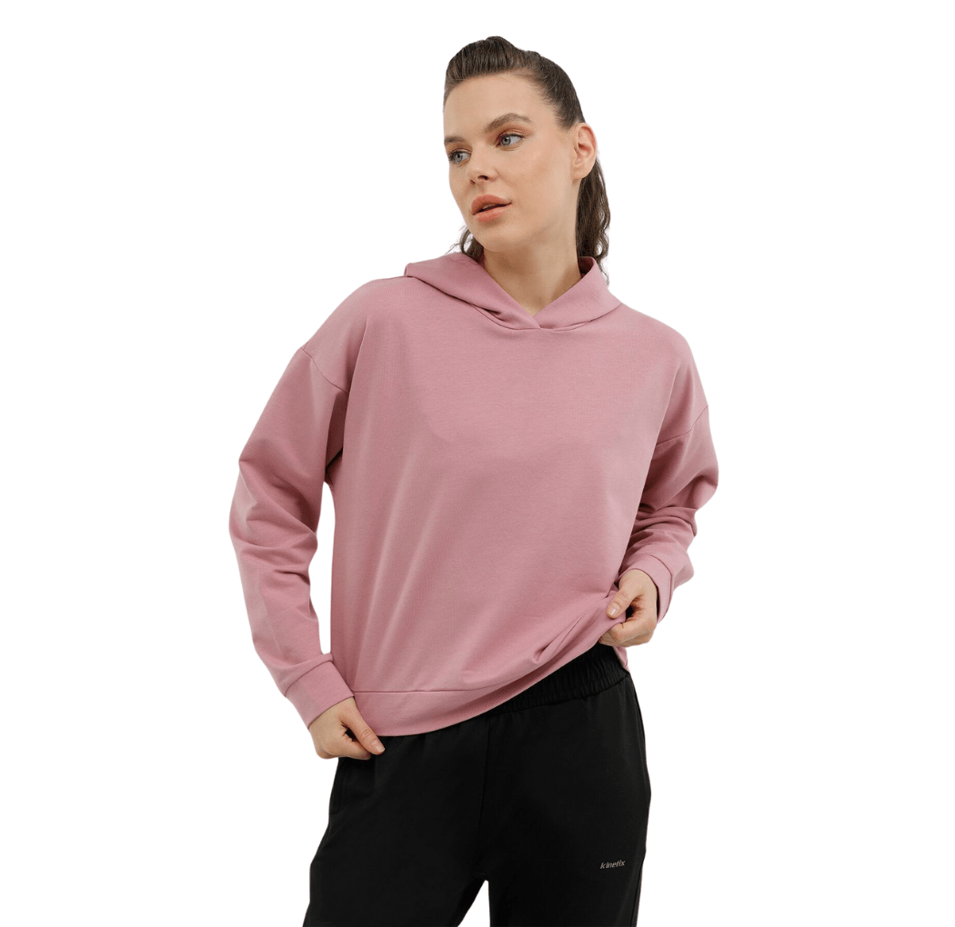 KİNETİX ALYA PEMBE KAPŞONLU SWEATSHİRT