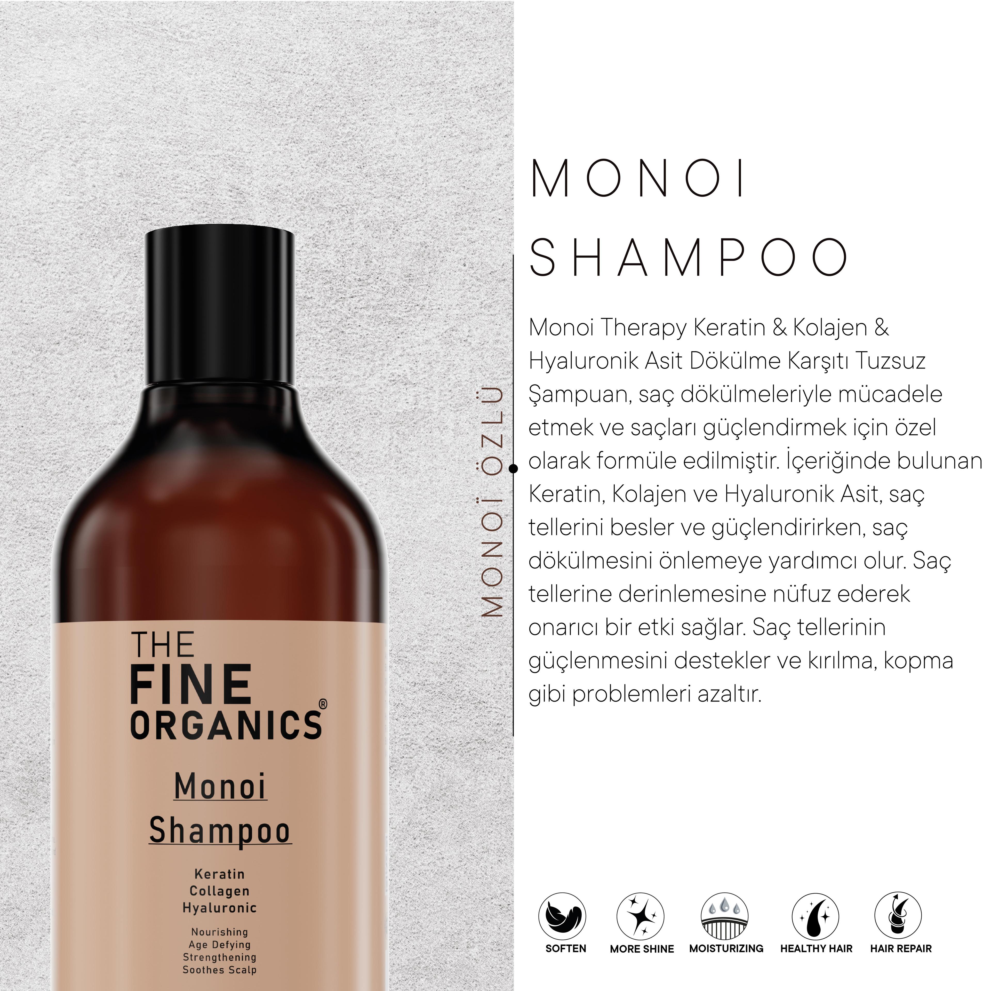 Monoi Therapy Keratin & Kolajen & Hyaluronik Asit Dökülme Karşıtı Tuzsuz Şampuan 500ml