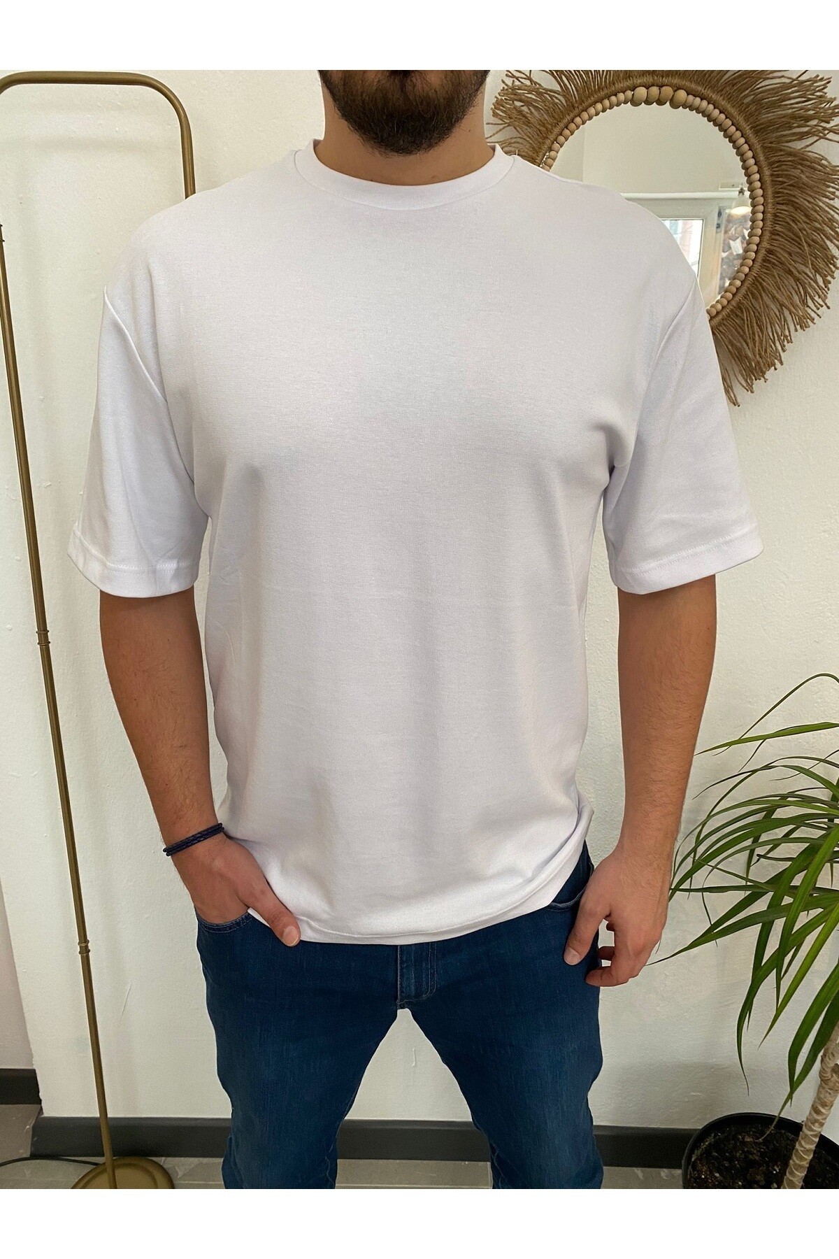 Ravi Oversize Unisex Tshirt - Beyaz