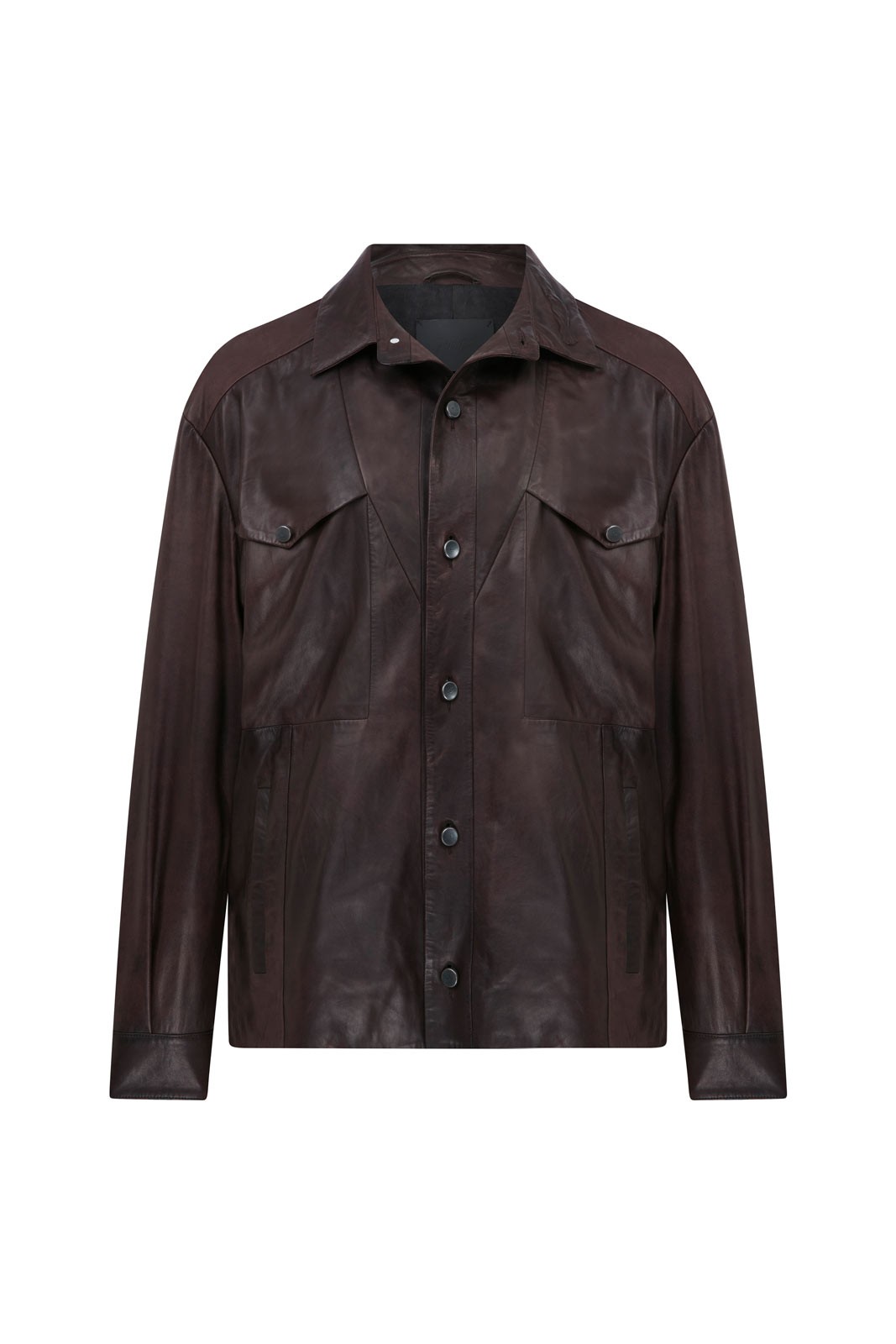 Dark Brown Lampskin Shirt