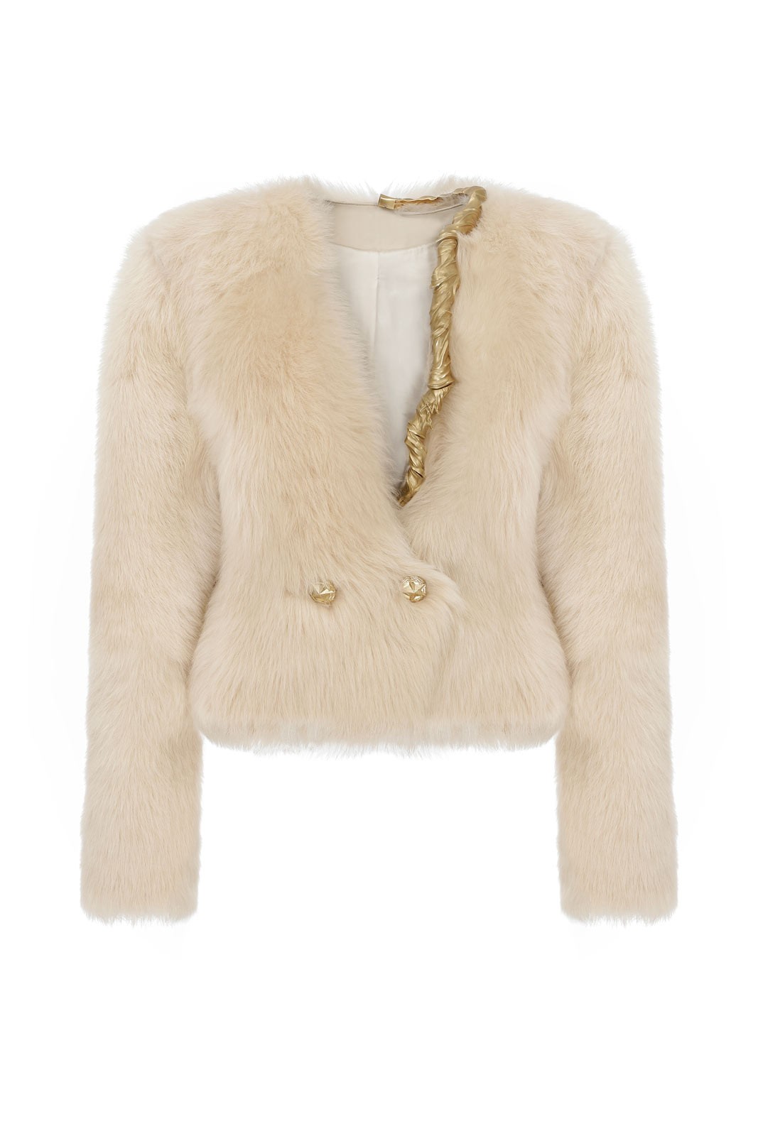 Shorts Shag Shearling Coat In Butter