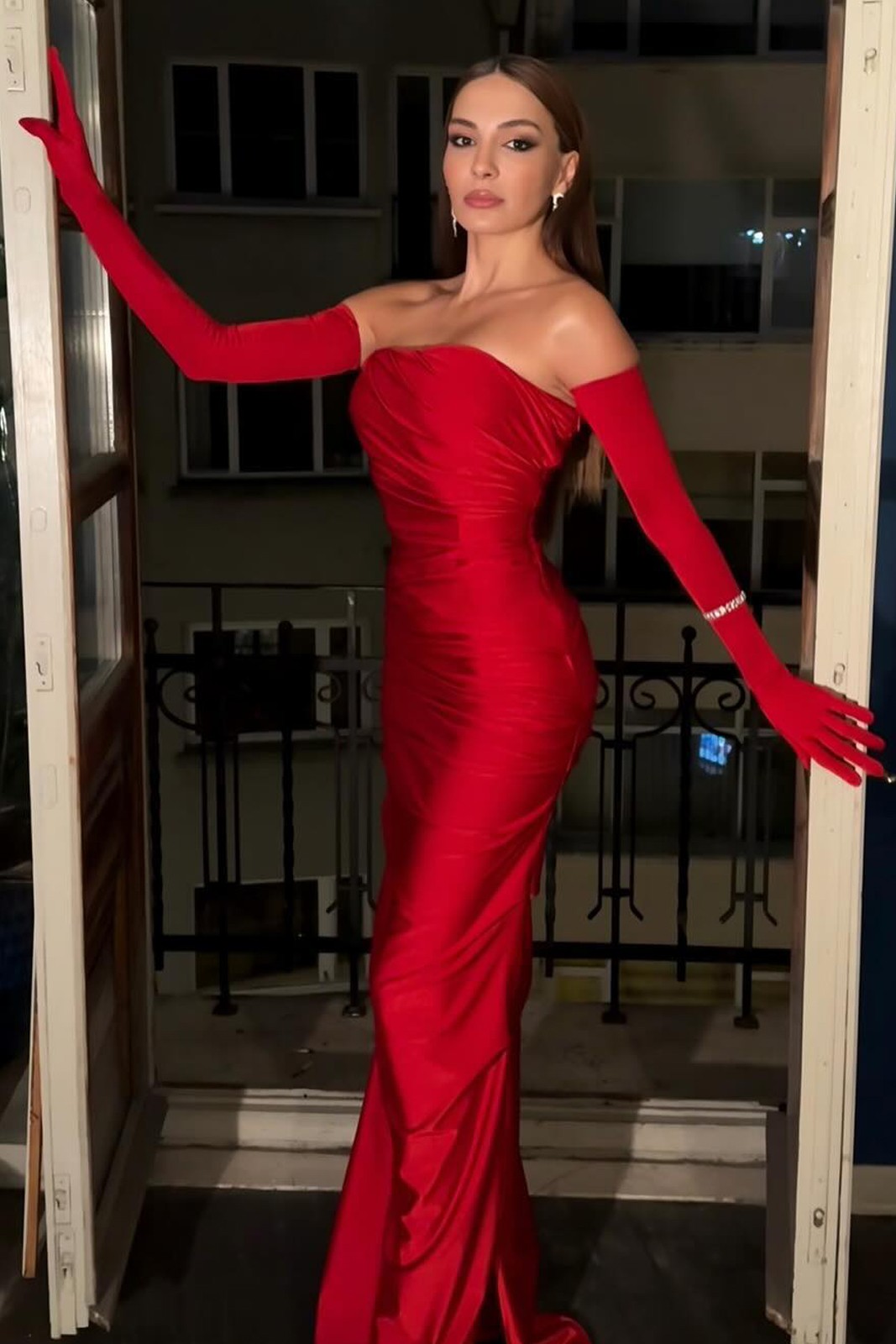 Scarlet Whisper Stretch-Jersey Maxi Dress