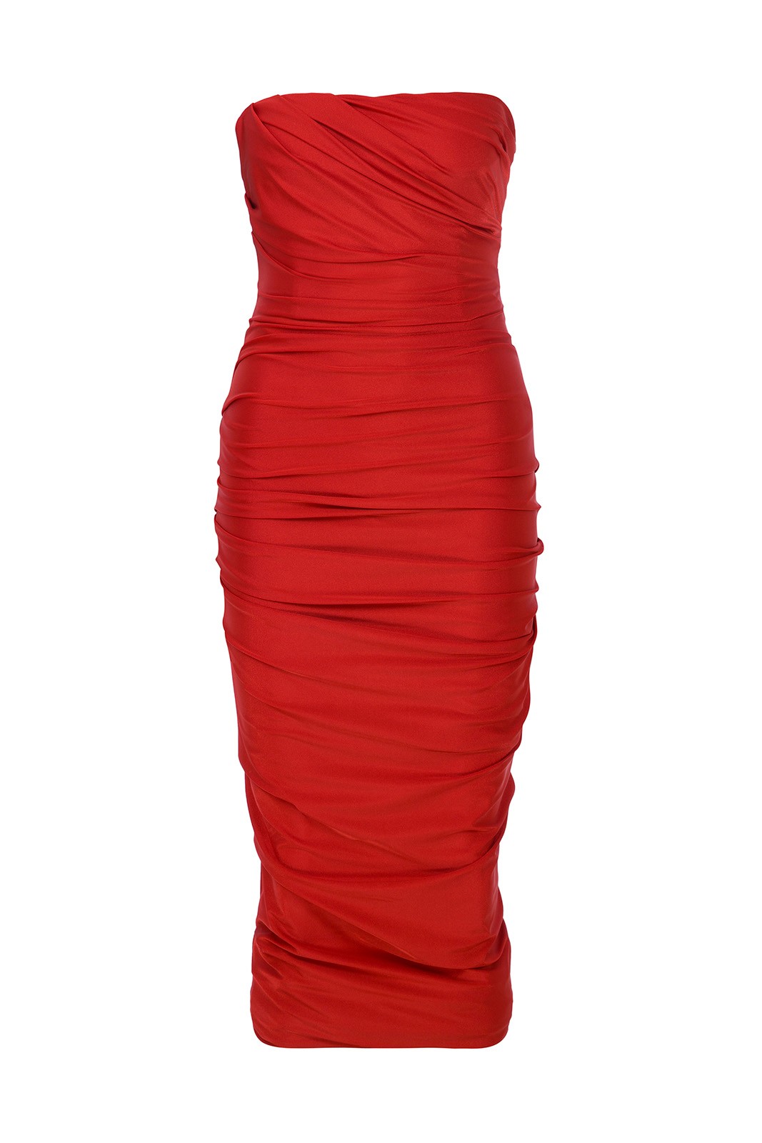 Scarlet Whisper Stretch-Jersey Midi Dress