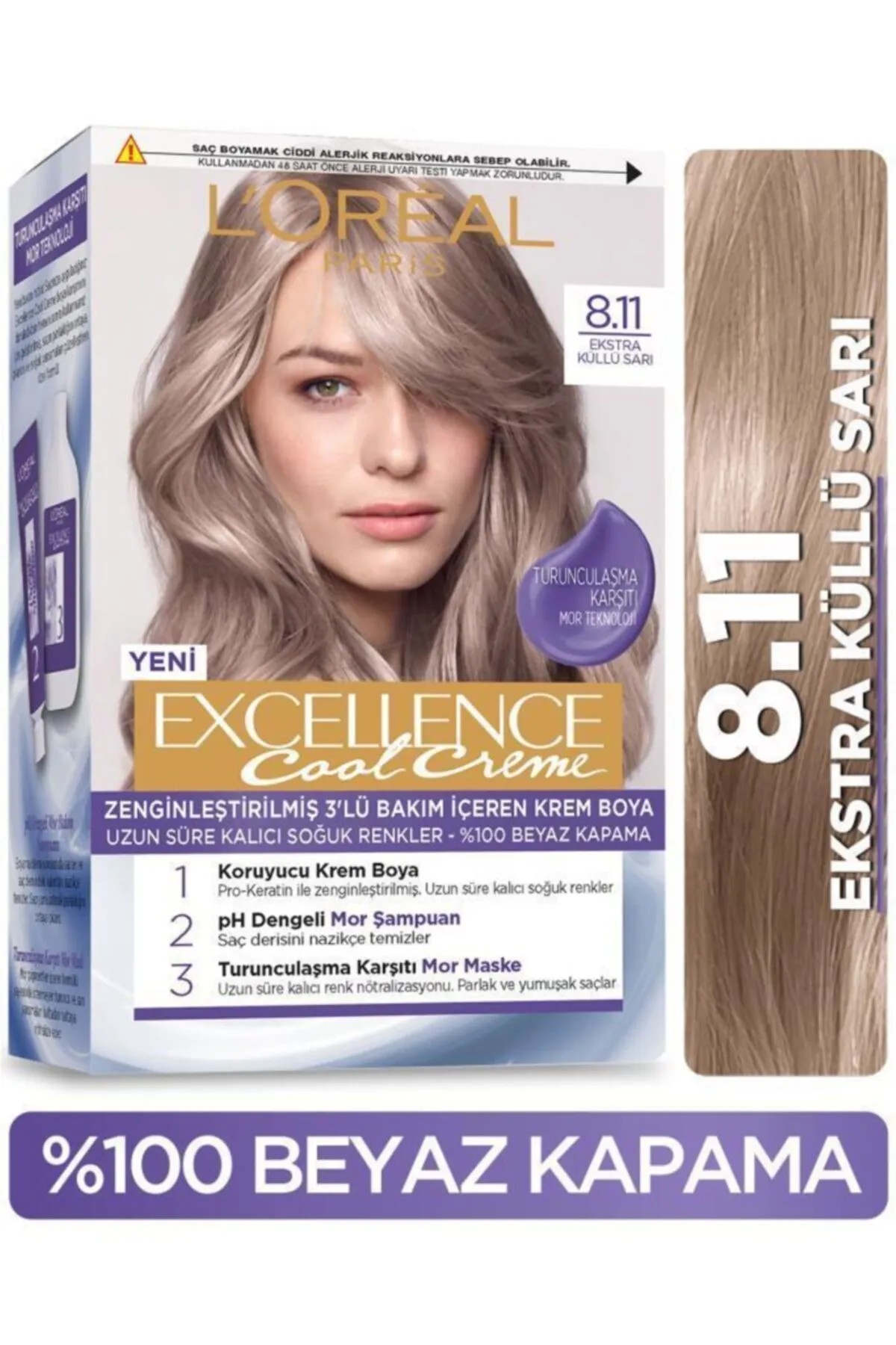 L’oréal Paris Excellence Cool Creme Saç Boyası – 8.11 Ekstra Küllü Sarı