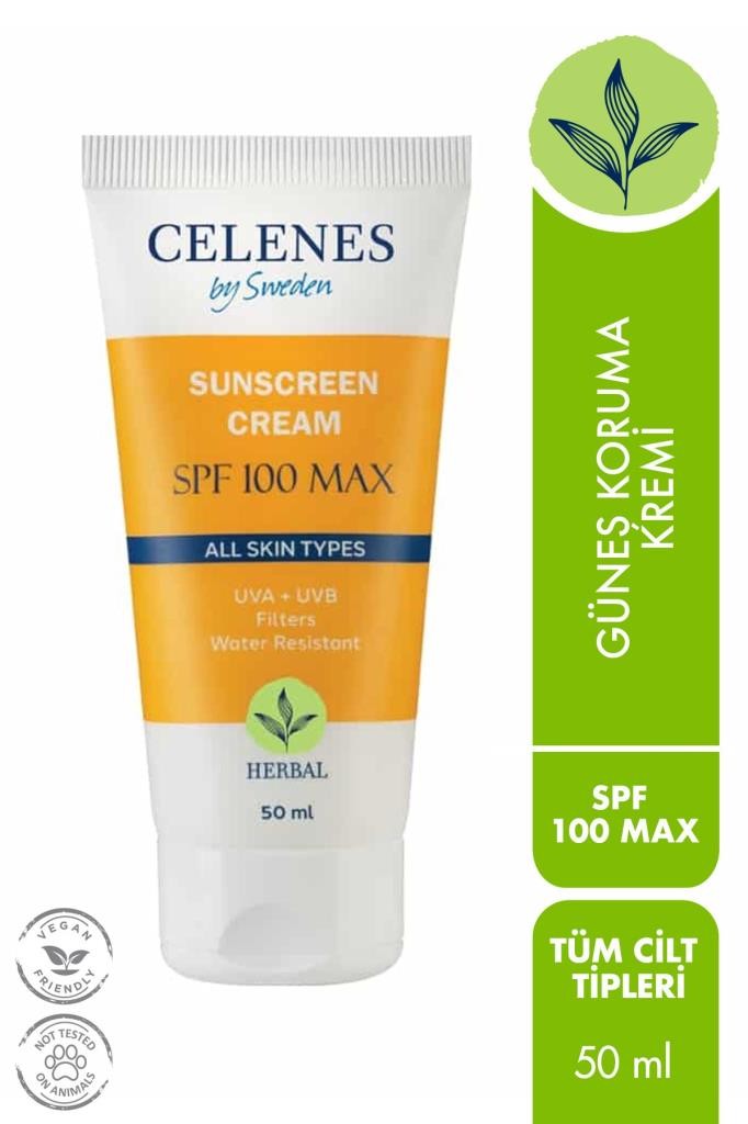 Celenes Herbal Güneş Koruma Kremi 100 Max Spf 50ml / Tüm Cilt Tipleri