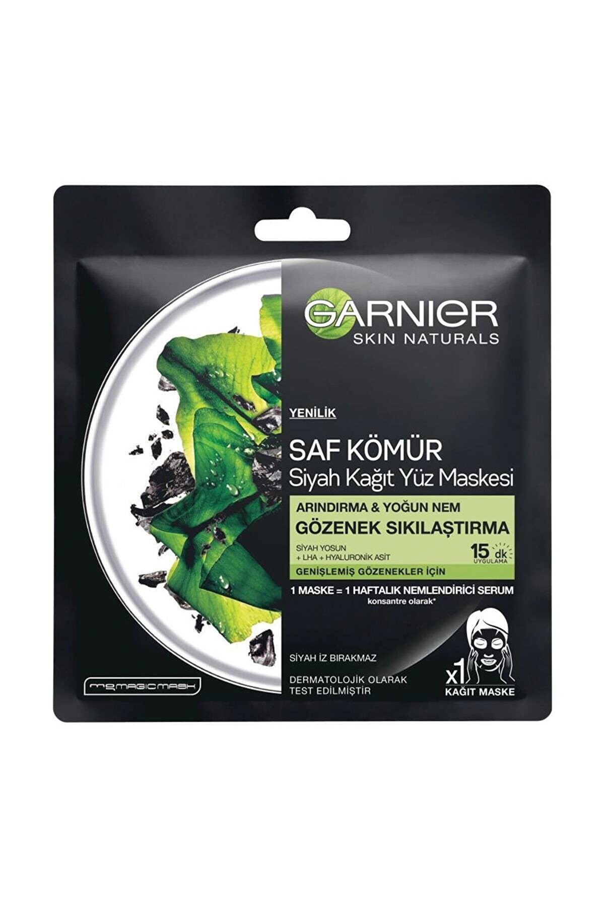Garnier Saf Kömür Siyah Yosun Kağıt Gözenek Sıkılaştırıcı Yüz Maskesi