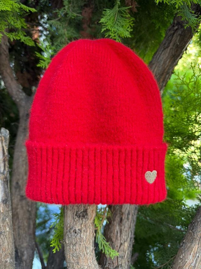  Kırmızı Bere - Gündelik Spor Sokak Stili Sonbahar Kış