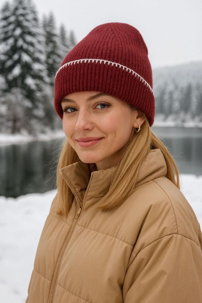 Bordo Bere - Gündelik Spor Giyim Sokak Tarzı