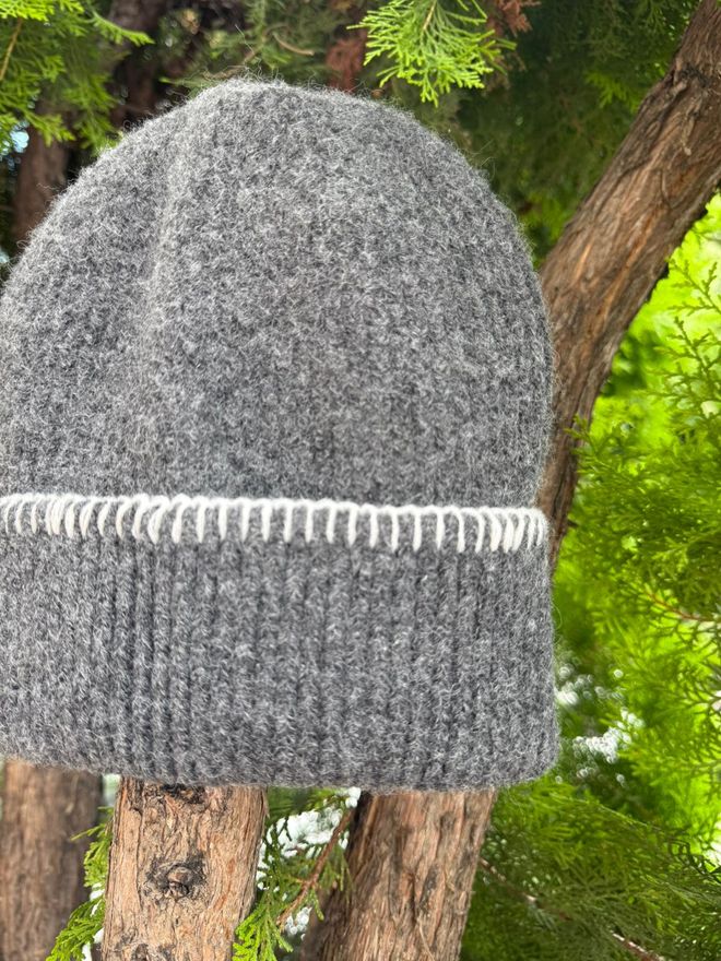 Gri Bere Gündelik Spor Giyim Sokak Tarzı Zarif