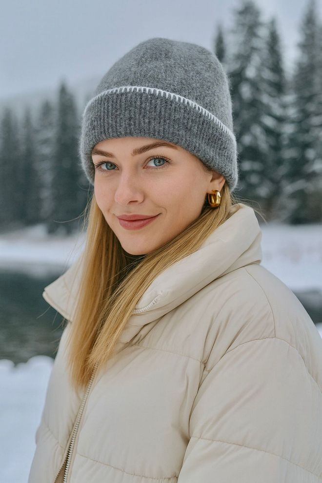 Gri Bere Gündelik Spor Giyim Sokak Tarzı Zarif