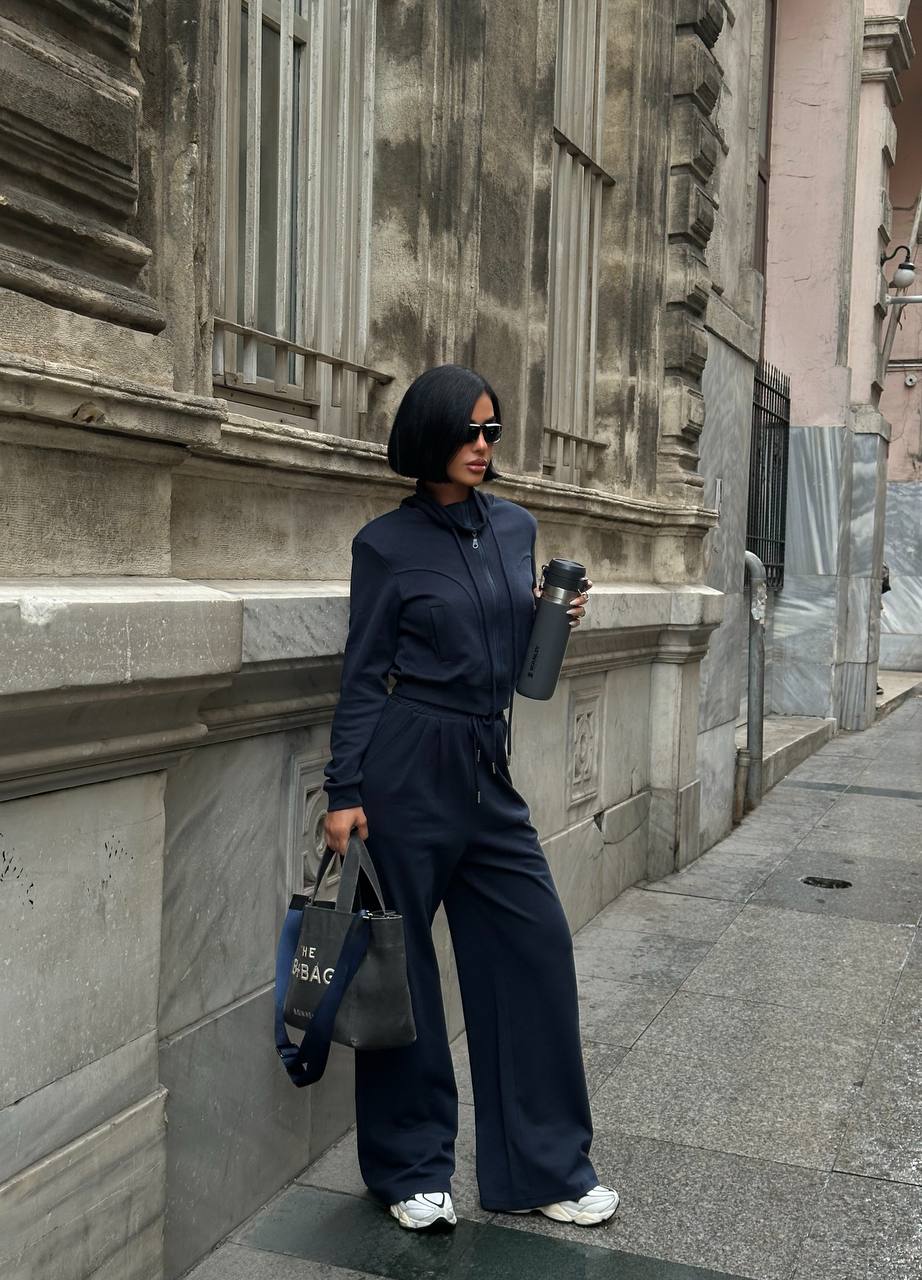 Tarz Yaka Detaylı Takım - lacivert