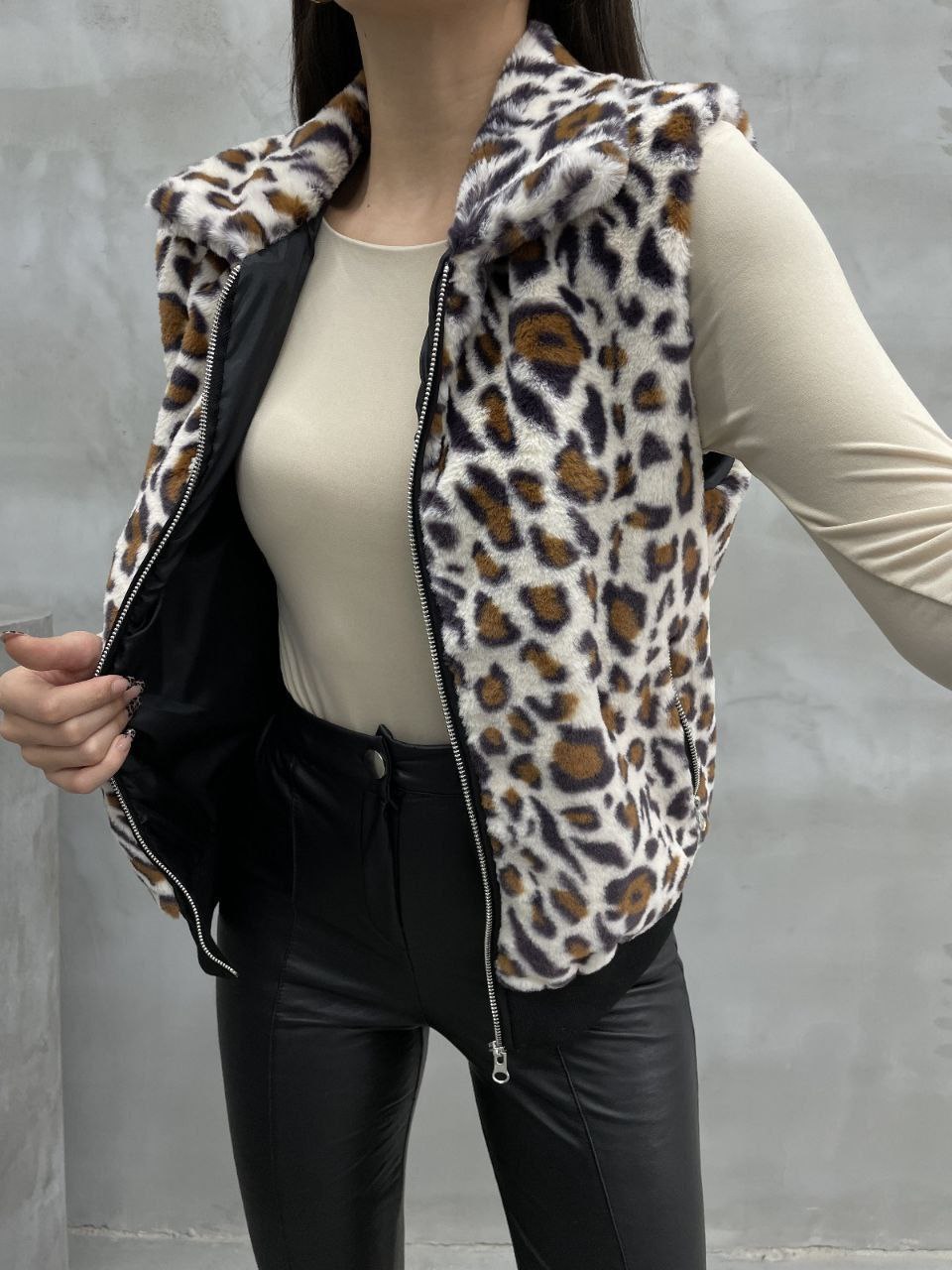 Leopar Desen Yelek