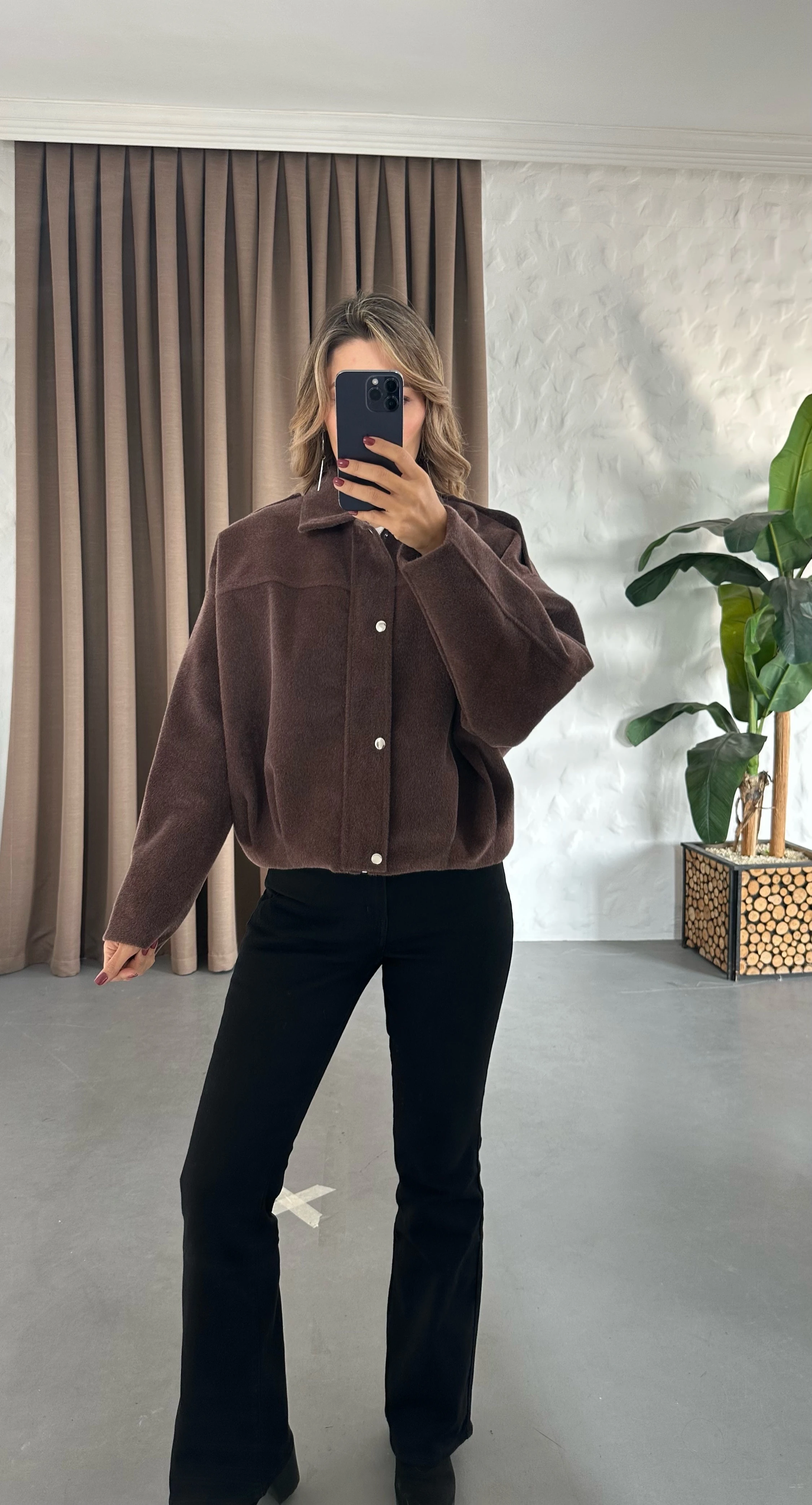 Düğmeli Bomber Ceket