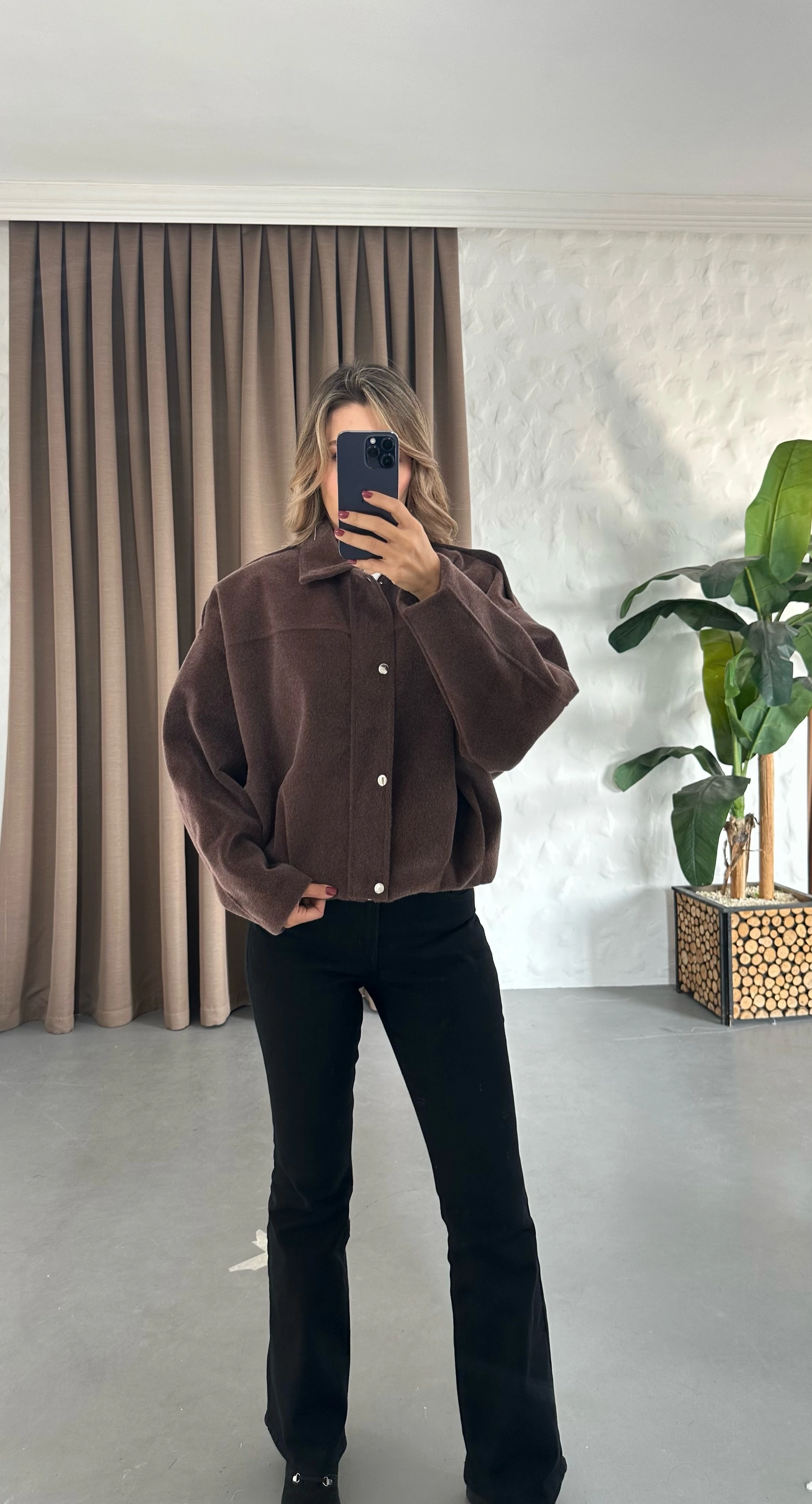 Düğmeli Bomber Ceket