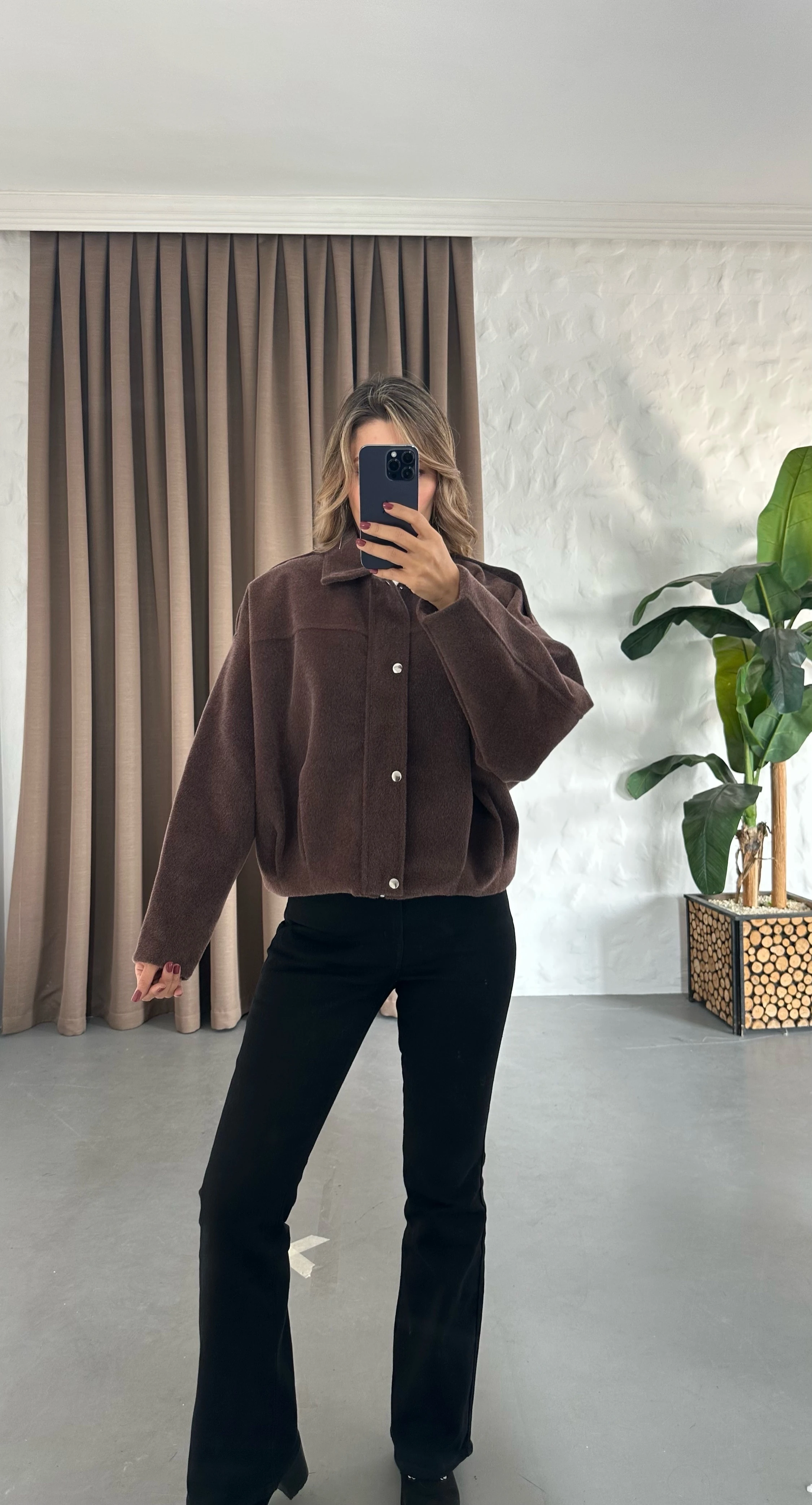 Düğmeli Bomber Ceket