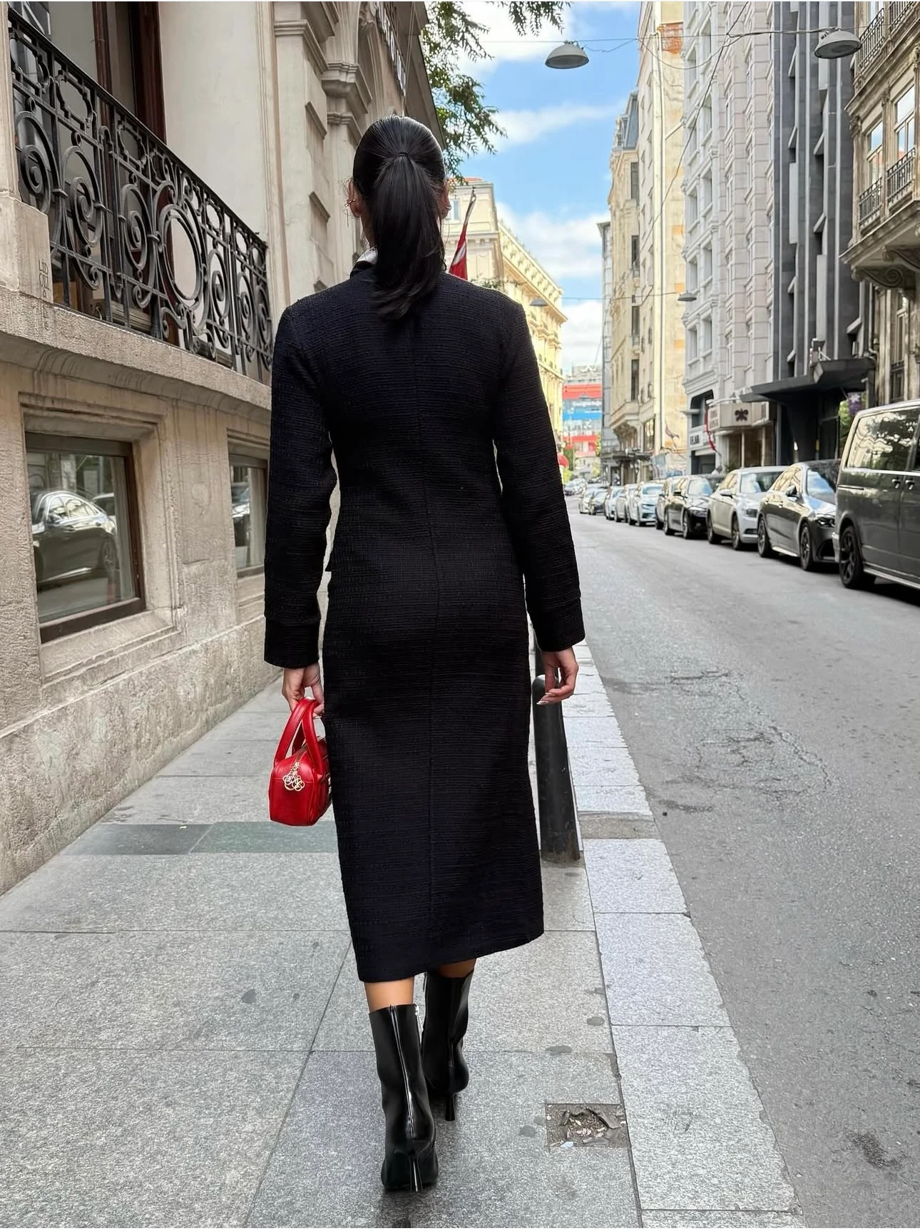 Tasarım Tüvit Düğmeli Elbise