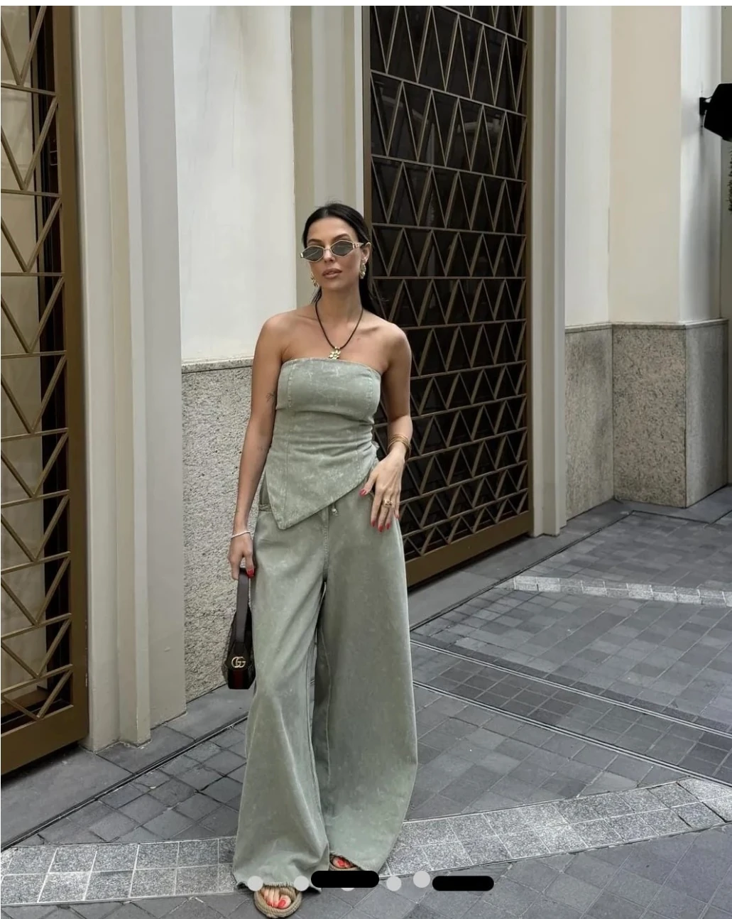 Kot Yıkamalı Denim Pantolon - yeşi̇l