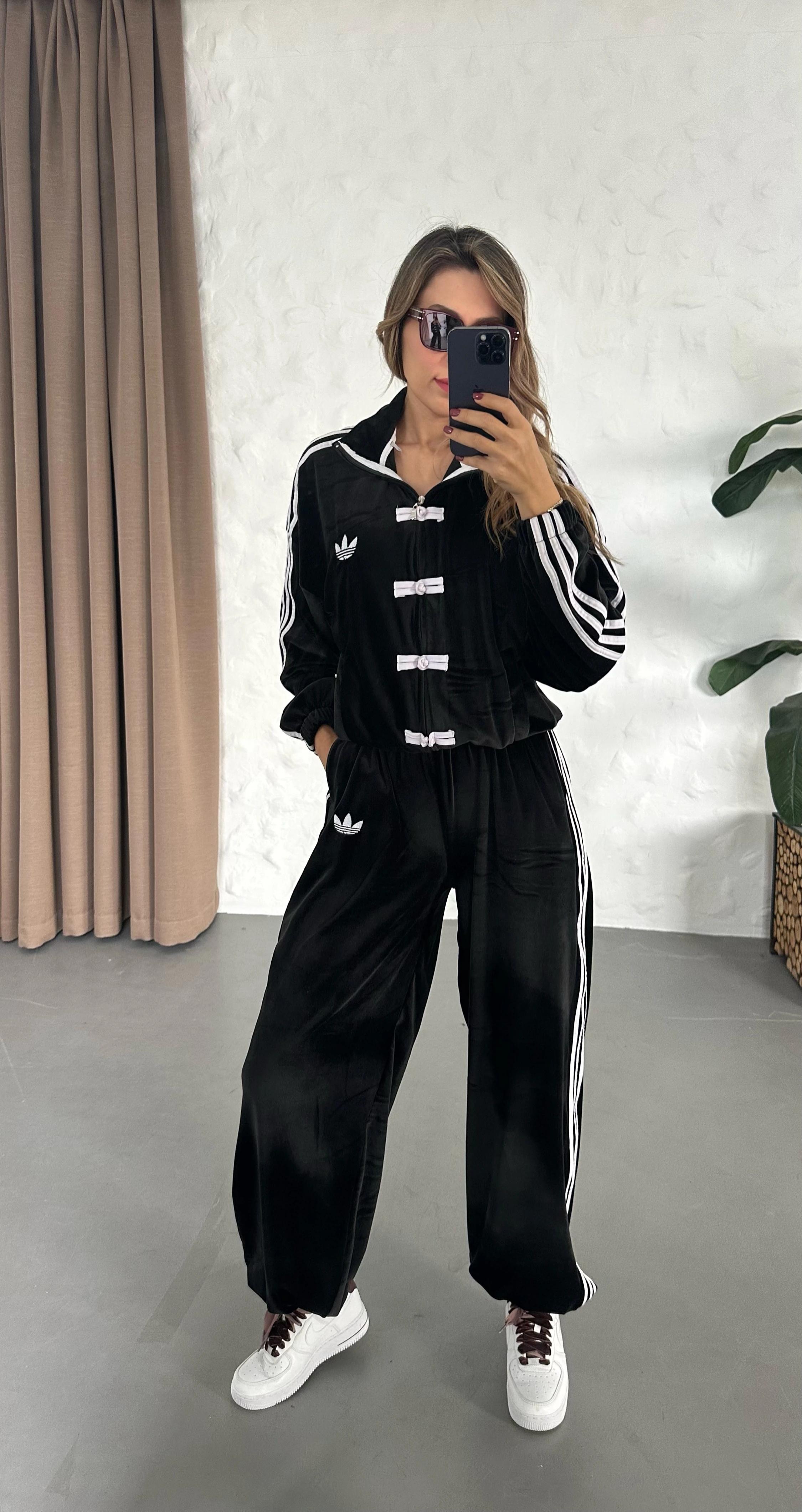 ADS KADİFE DOKULU TAKIM - siyah