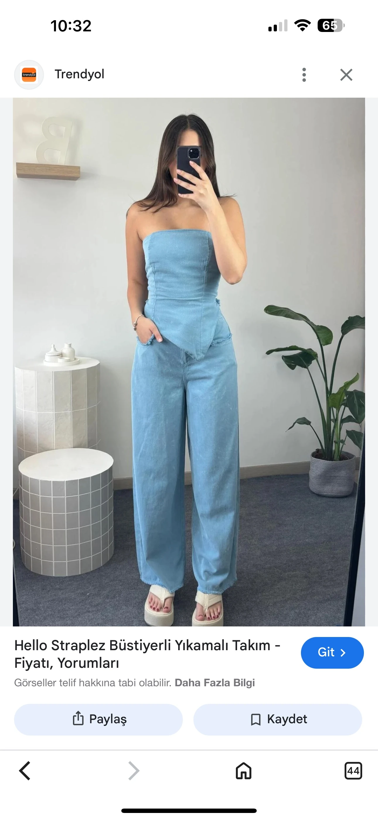 Kot Yıkamalı Denim Pantolon