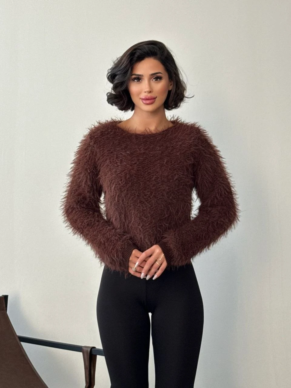 Yumuşak Dokulu Kazak - kahverengi̇