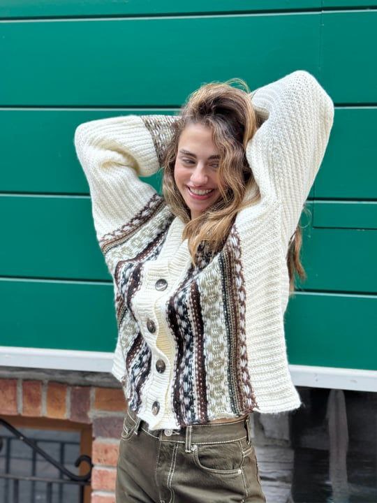 Vintage Desenli Hırka