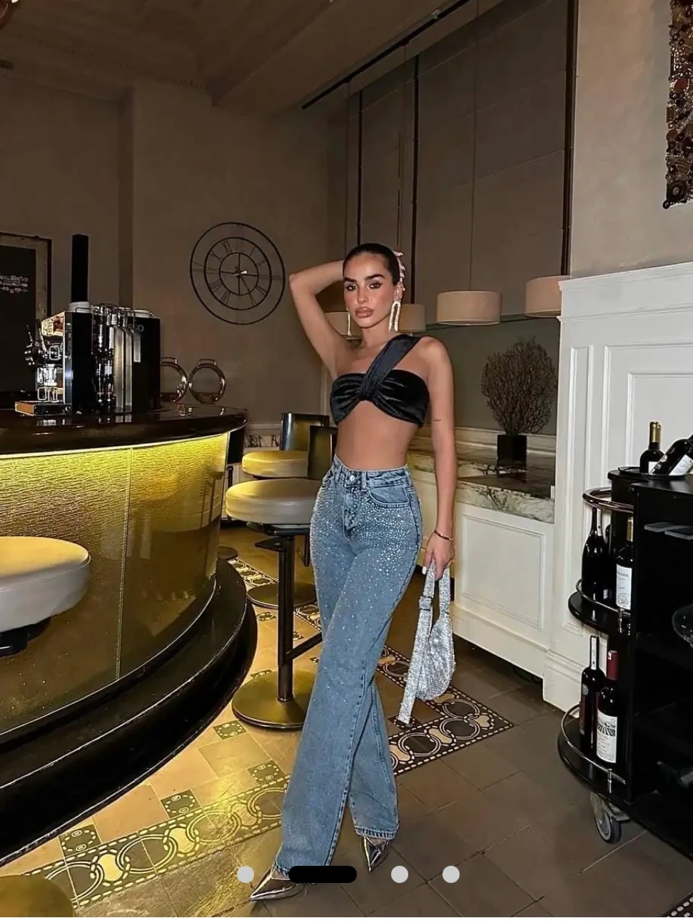 Taş Detaylı Kot Pantolon