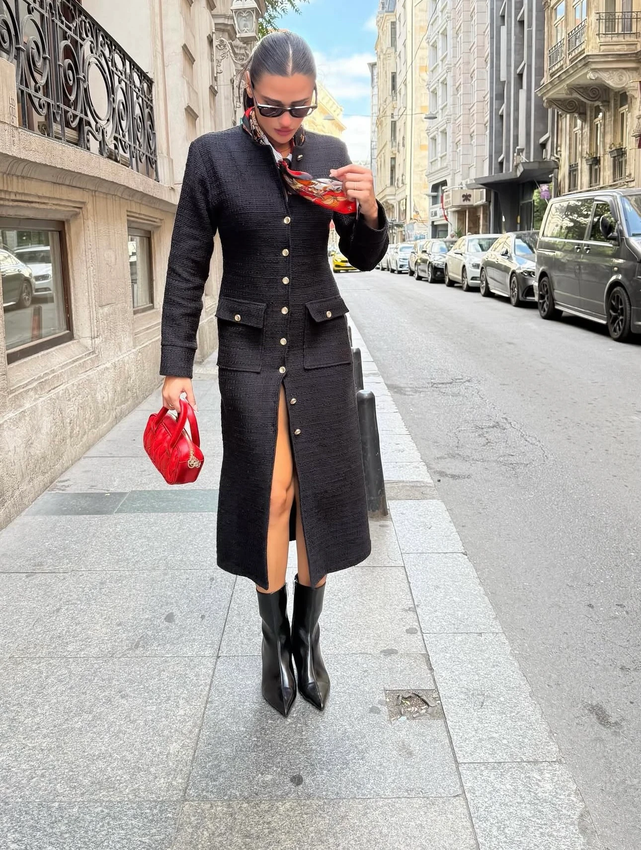 Tasarım Tüvit Düğmeli Elbise