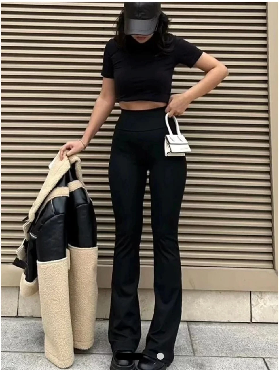 İspanyol Paça Tayt Pantolon - siyah