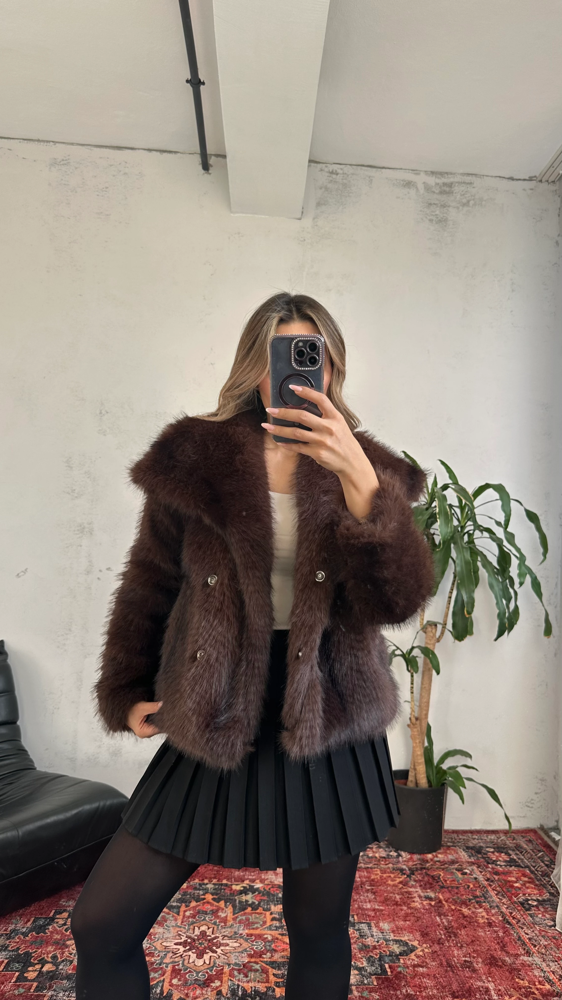 Premium İthal Kürk - kahve