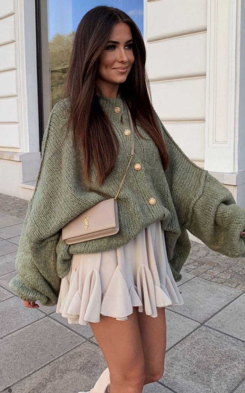 Triko Salaş Hırka - yeşi̇l