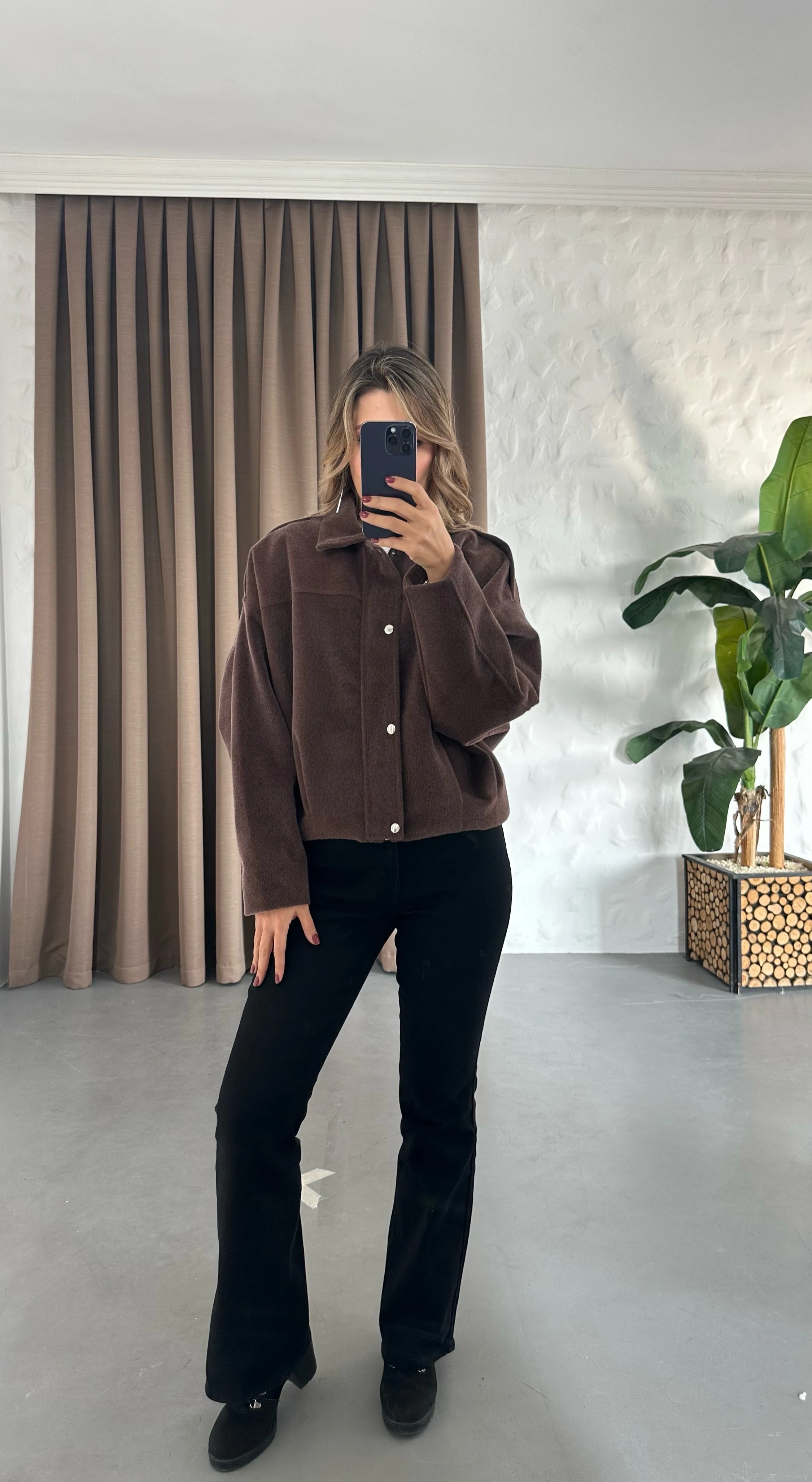 Düğmeli Bomber Ceket